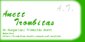 anett trombitas business card